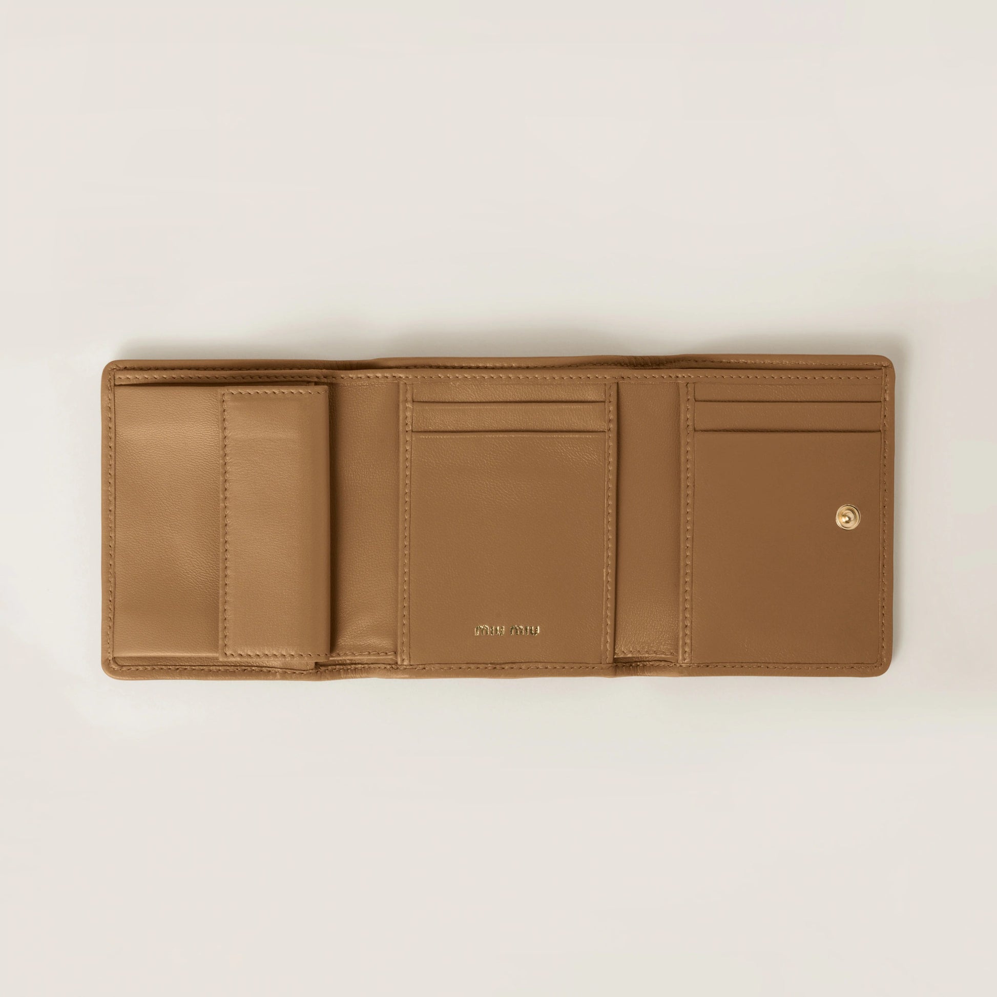Small matelassé nappa leather wallet