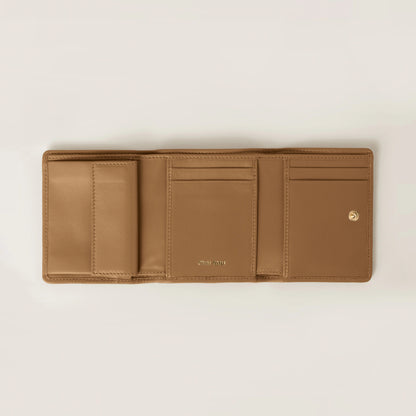 Small matelassé nappa leather wallet