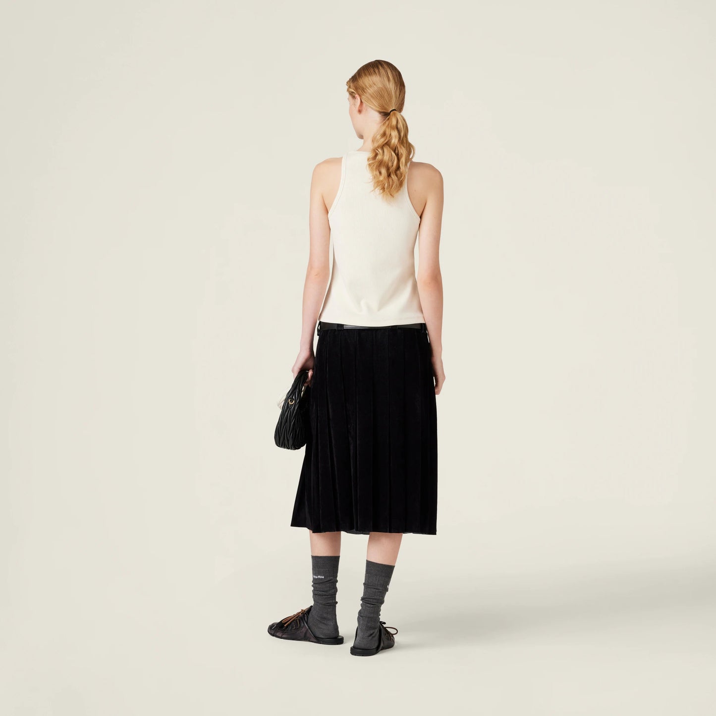 Ribbed jersey top with embroidered logo
