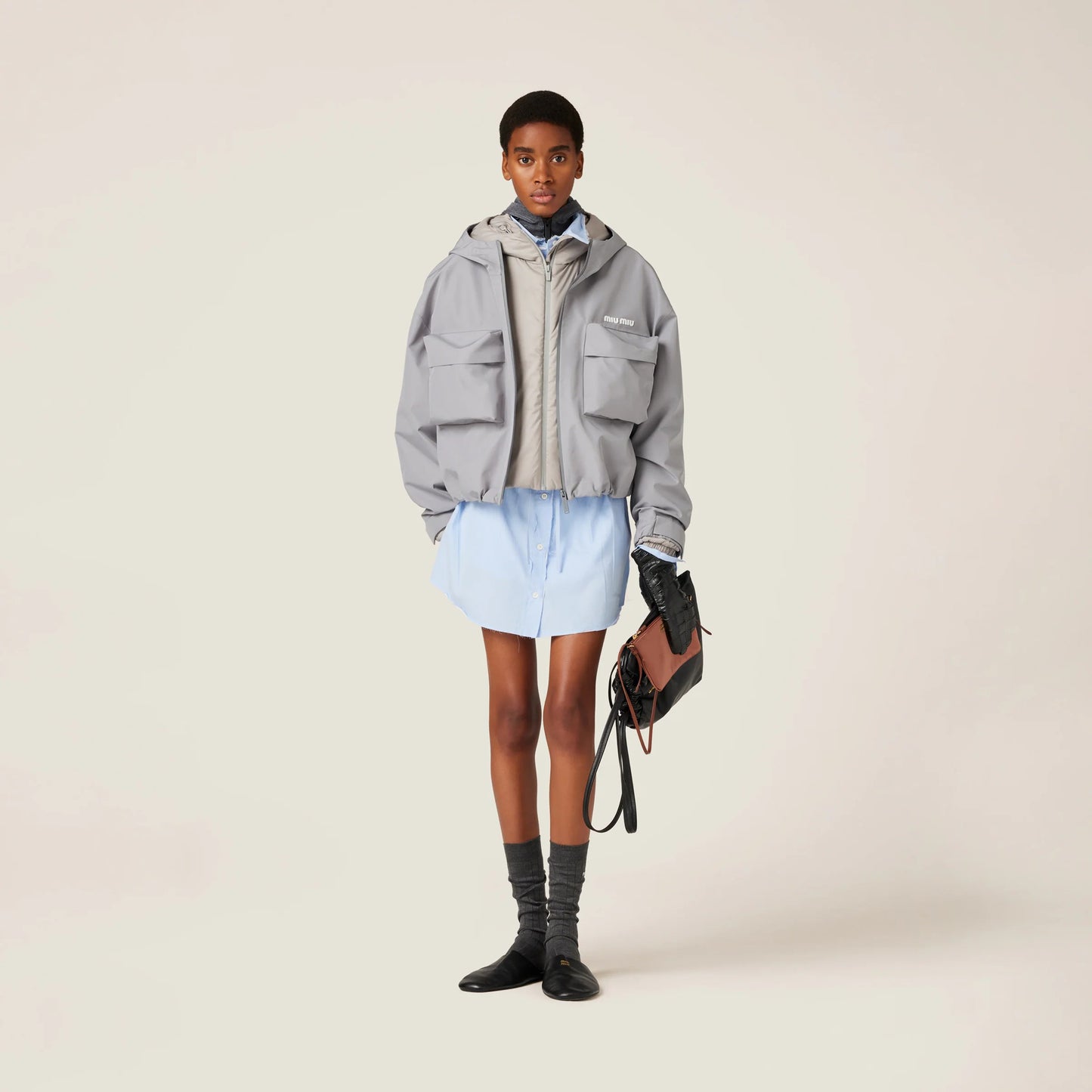 Technical pongé jacket