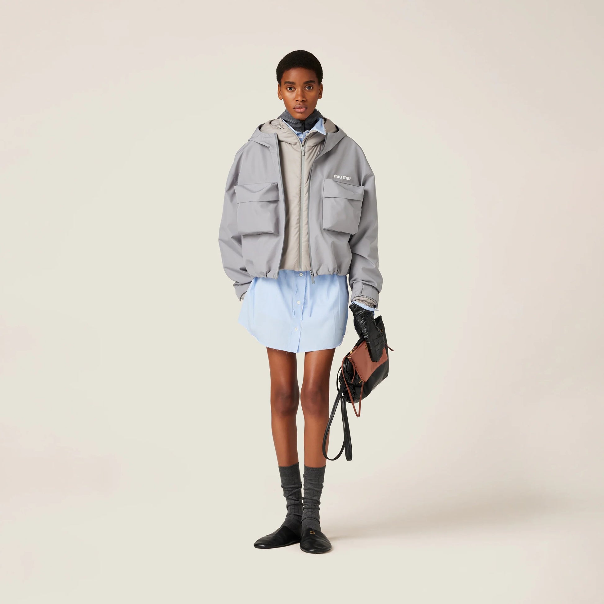 Technical pongé jacket