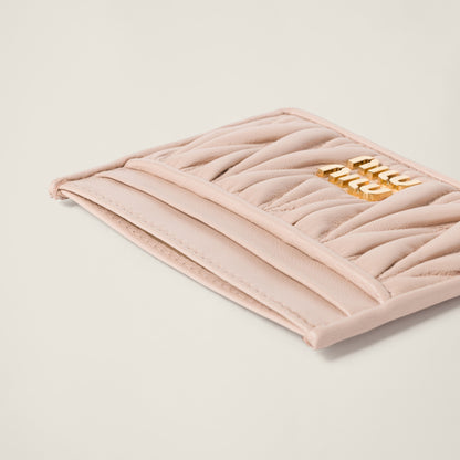 Matelassé nappa leather card holder