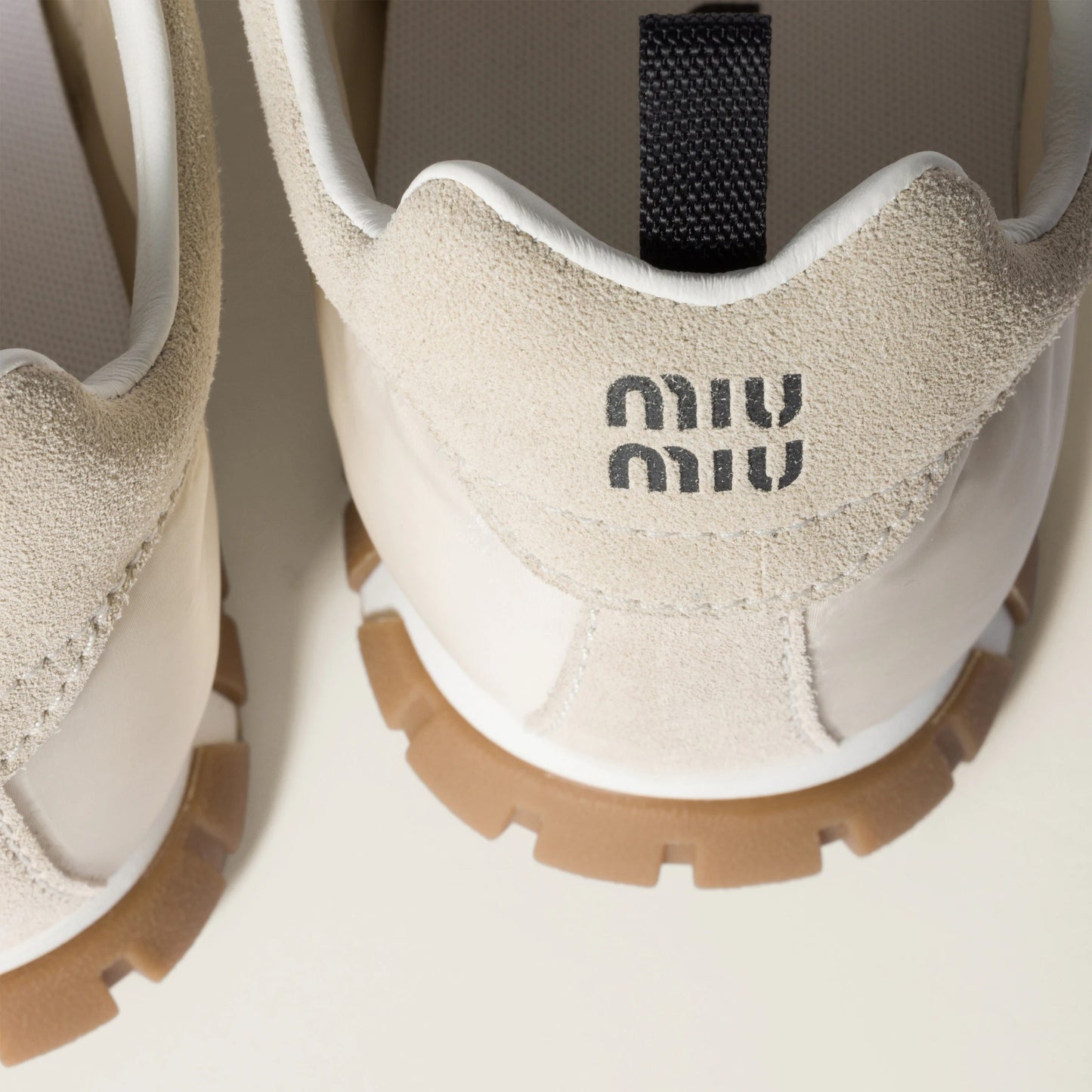 Tyre technical fabric and suede sneakers