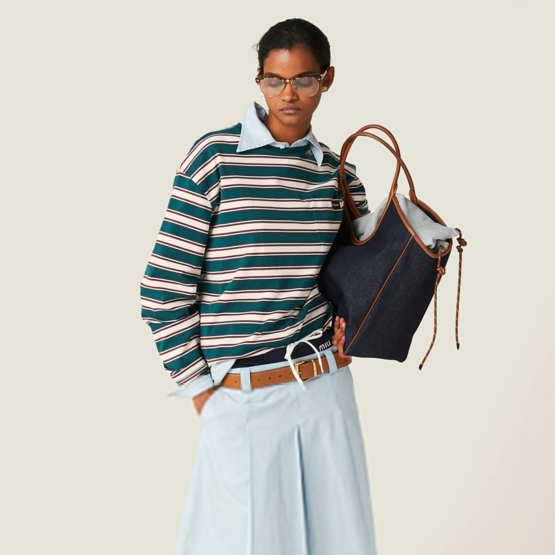 Striped jersey T-shirt