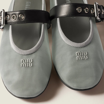 Mesh fabric ballerinas