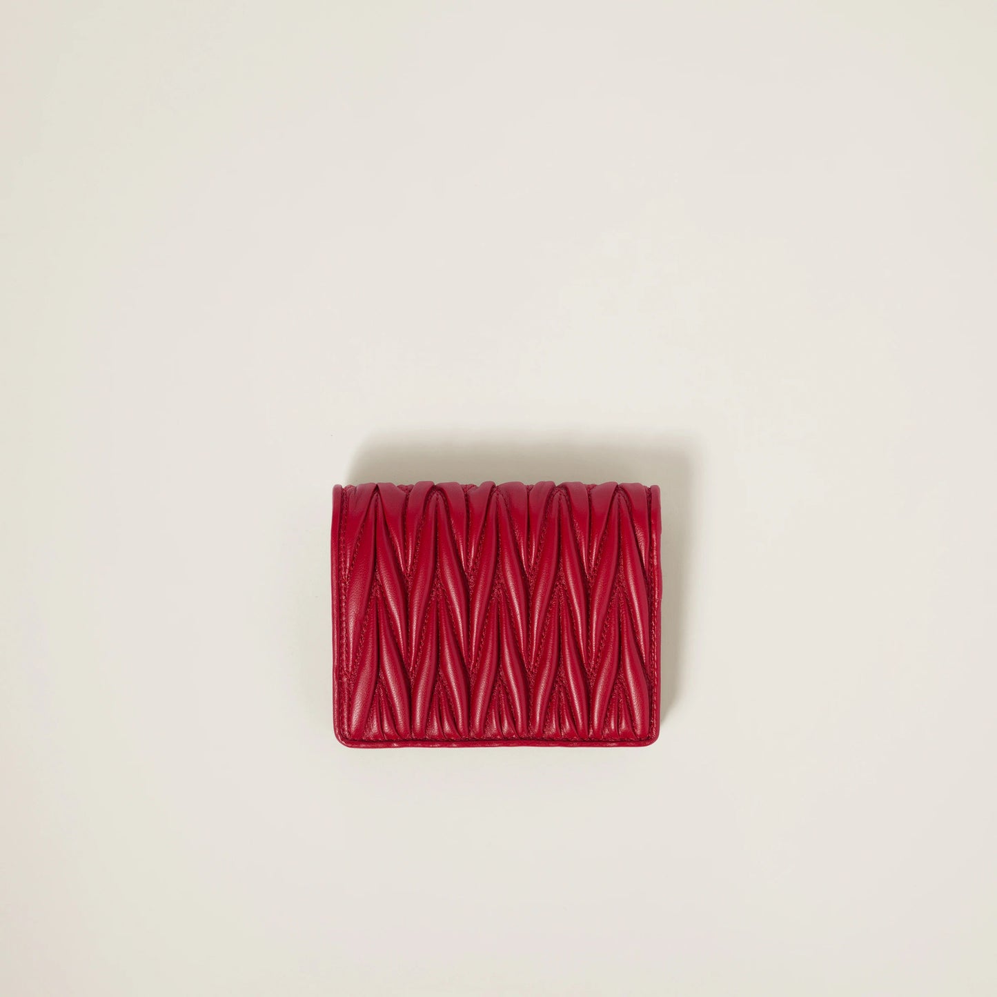Small matelassé nappa leather wallet