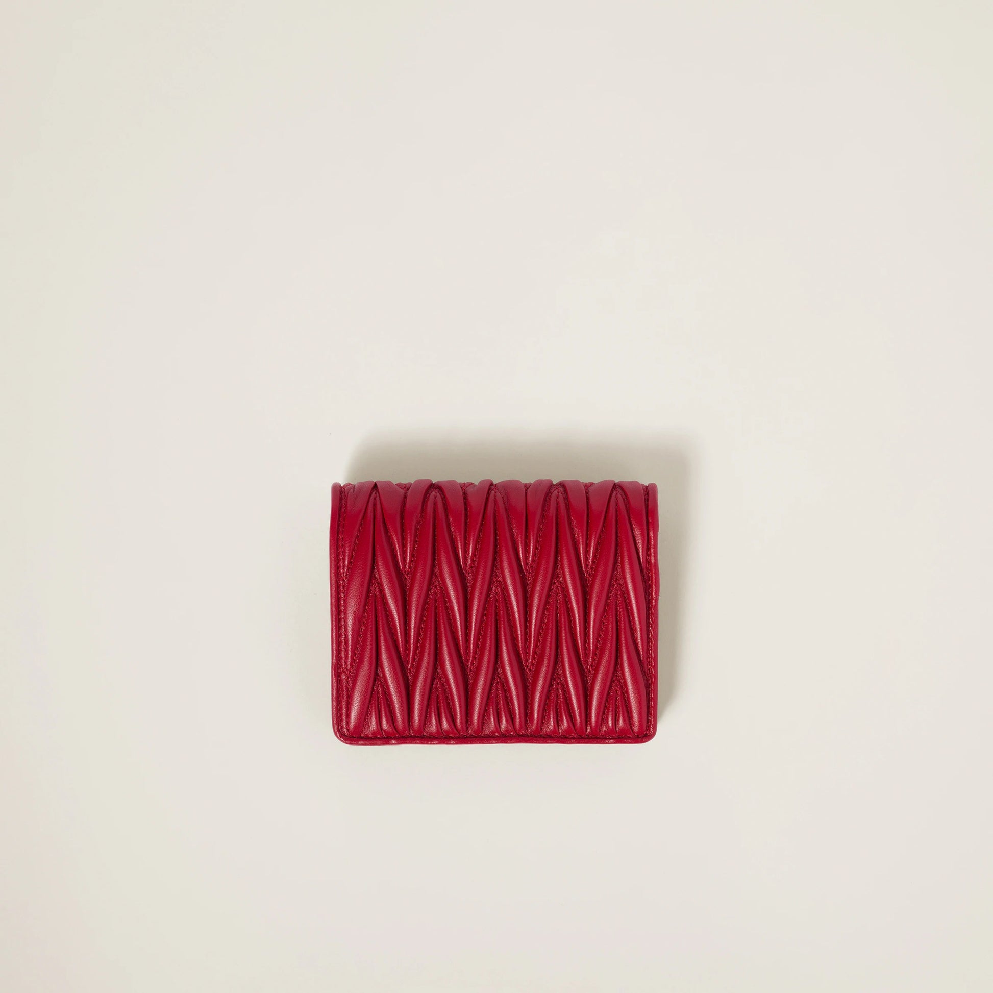 Small matelassé nappa leather wallet