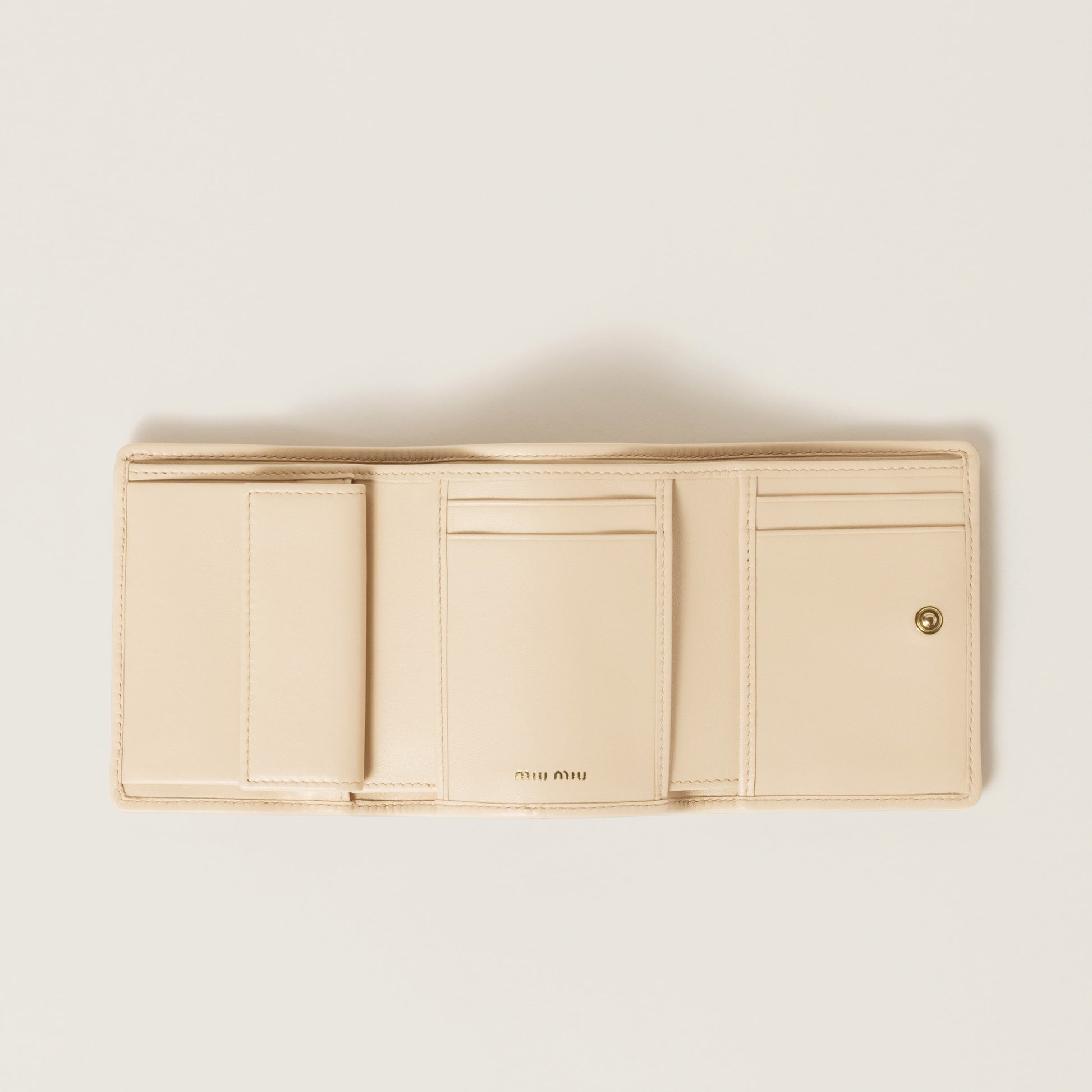 Small matelassé nappa leather wallet