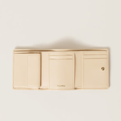 Small matelassé nappa leather wallet
