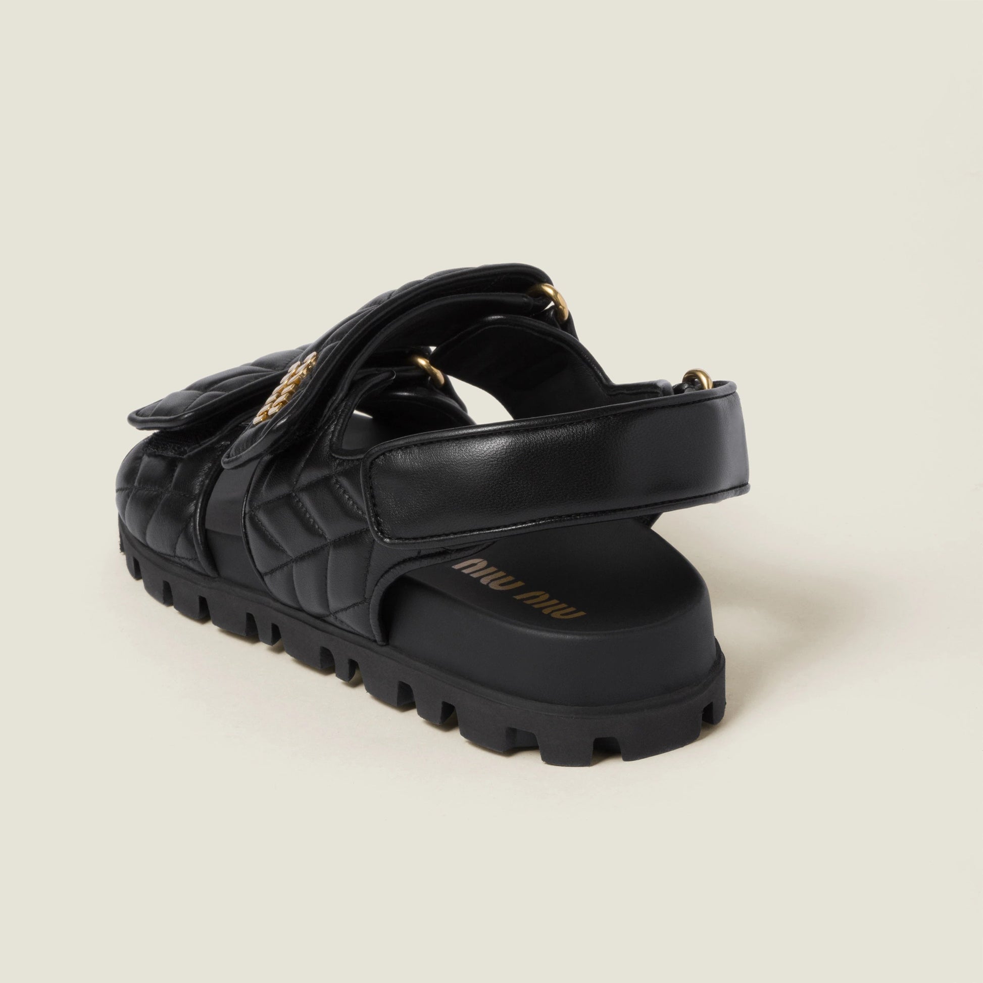 Sporty matelassé nappa leather sandals