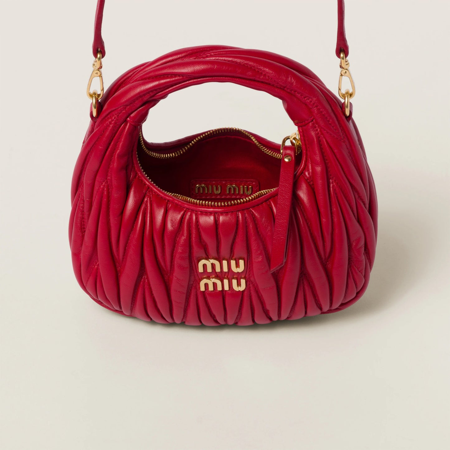 Wander matelassé nappa leather hobo mini-bag