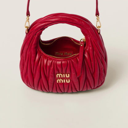 Wander matelassé nappa leather hobo mini-bag