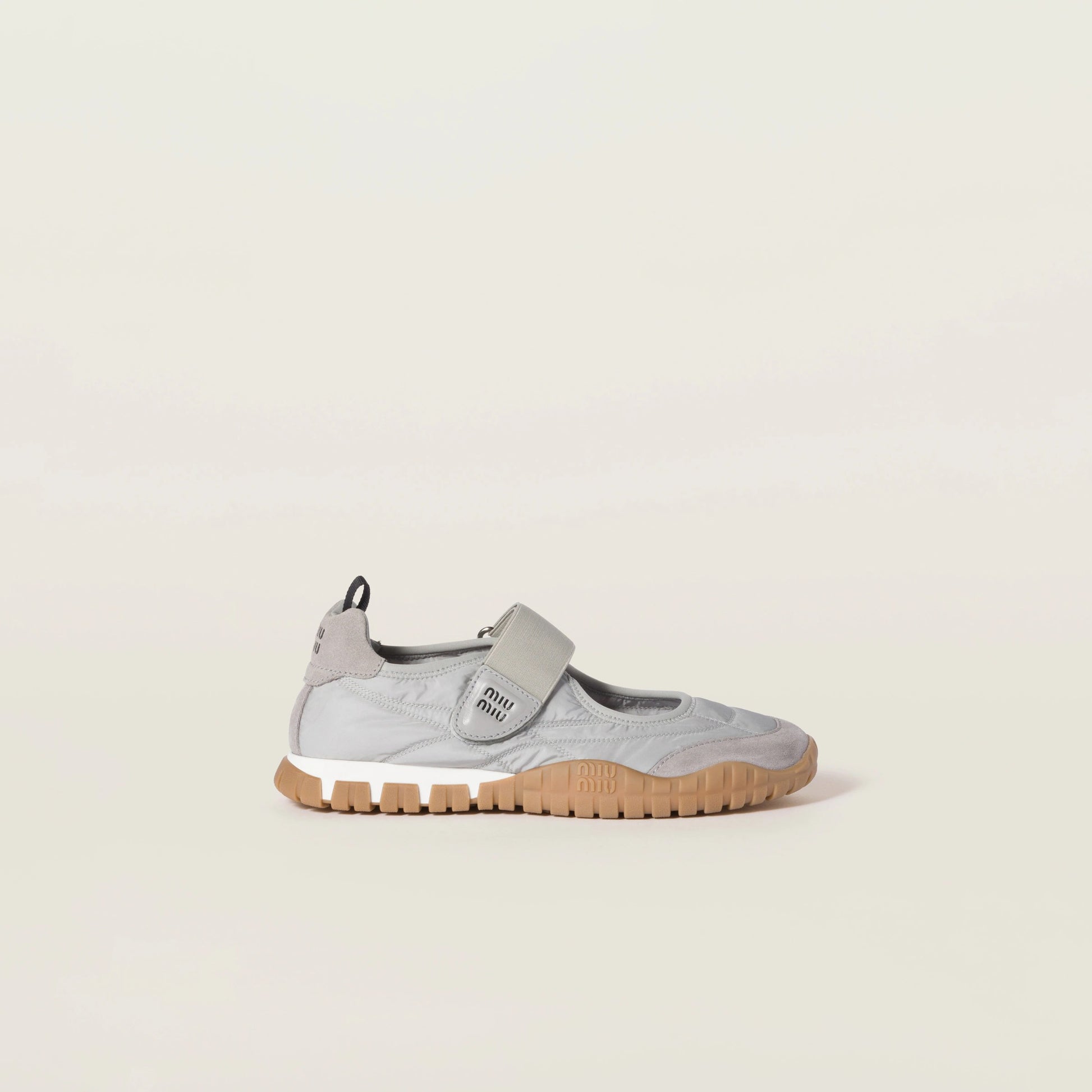 Tyre technical fabric and suede ballerinas