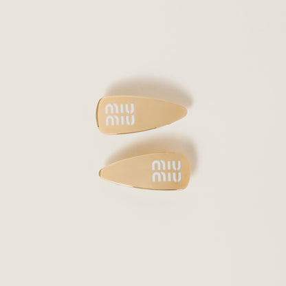 Enameled metal hair clips