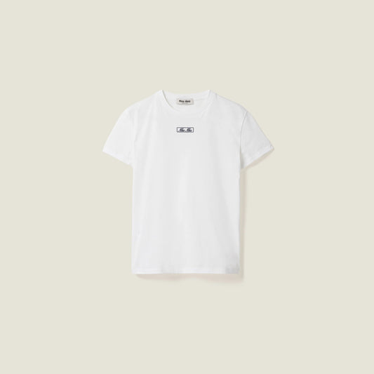Embroidered cotton jersey T-shirt