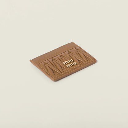 Matelassé nappa leather card holder