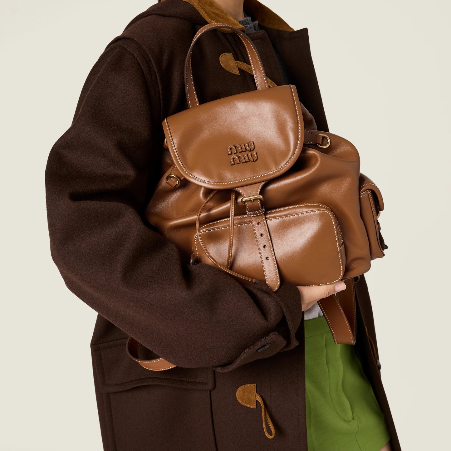 Leather backpack