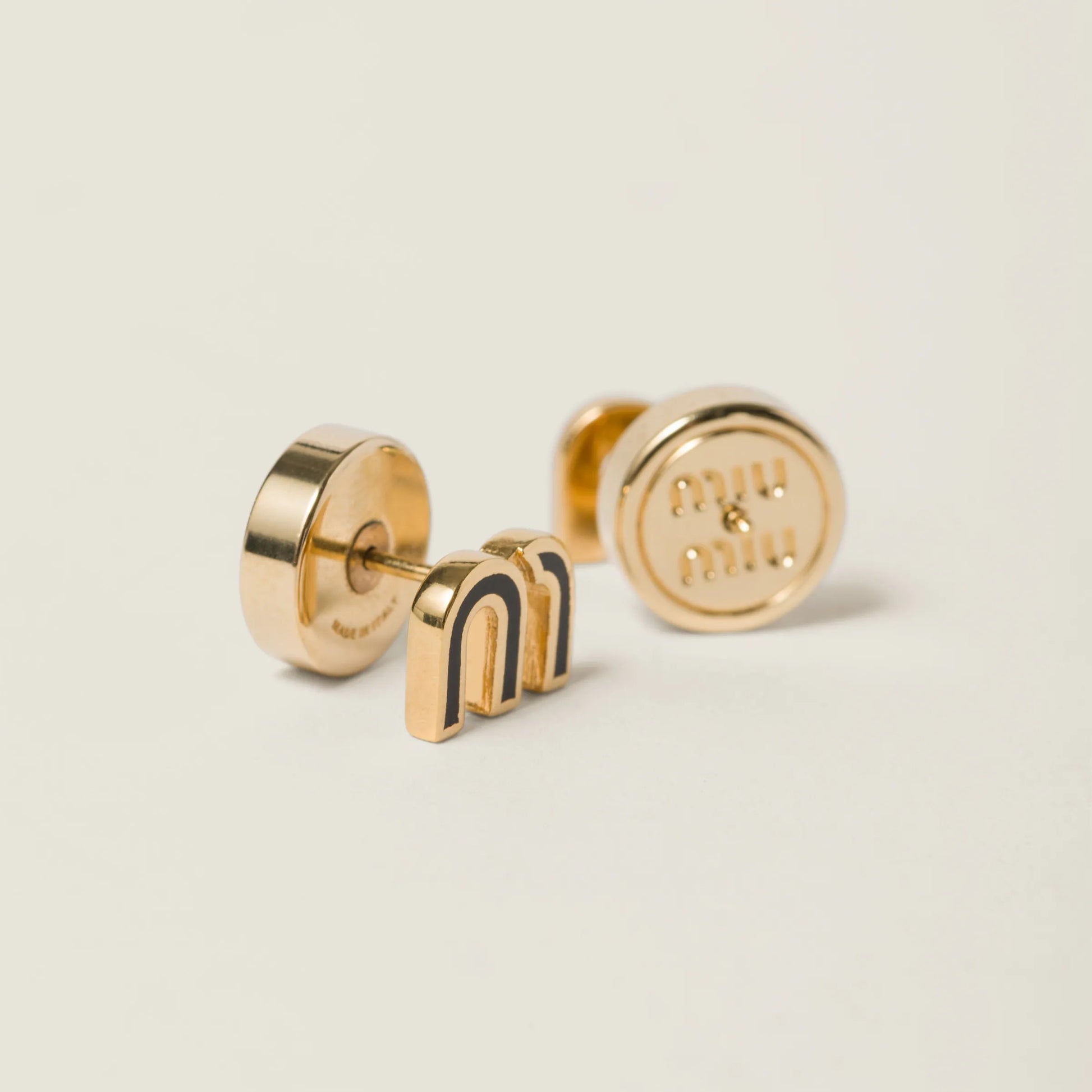 Enameled metal earrings
