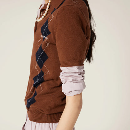 Cashmere knit polo shirt