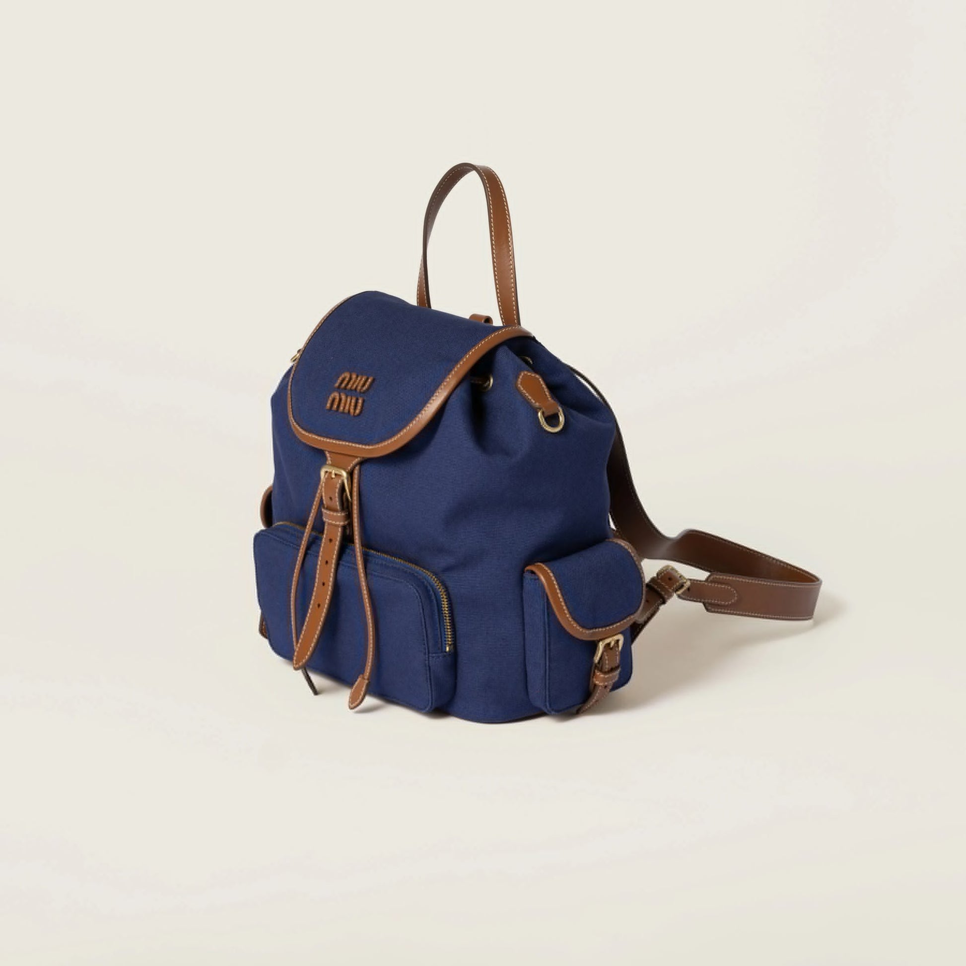 Canvas and leather backpack