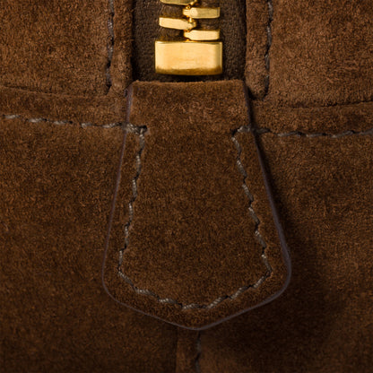 Arcadie padded suede top-handle bag