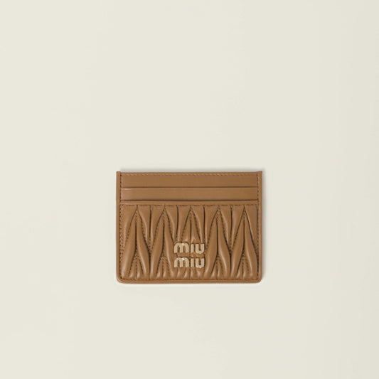Matelassé nappa leather card holder