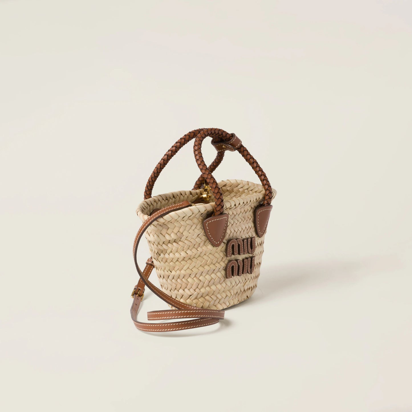 Woven fabric handbag