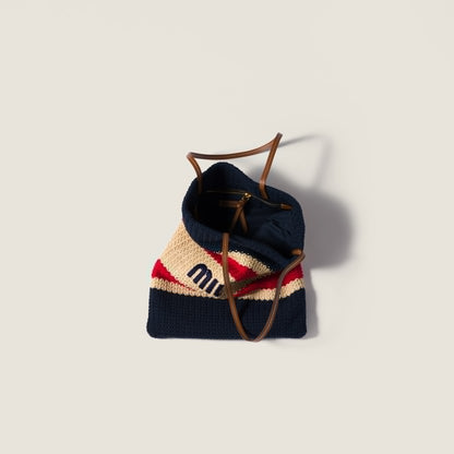 Raffia-effect woven tote bag