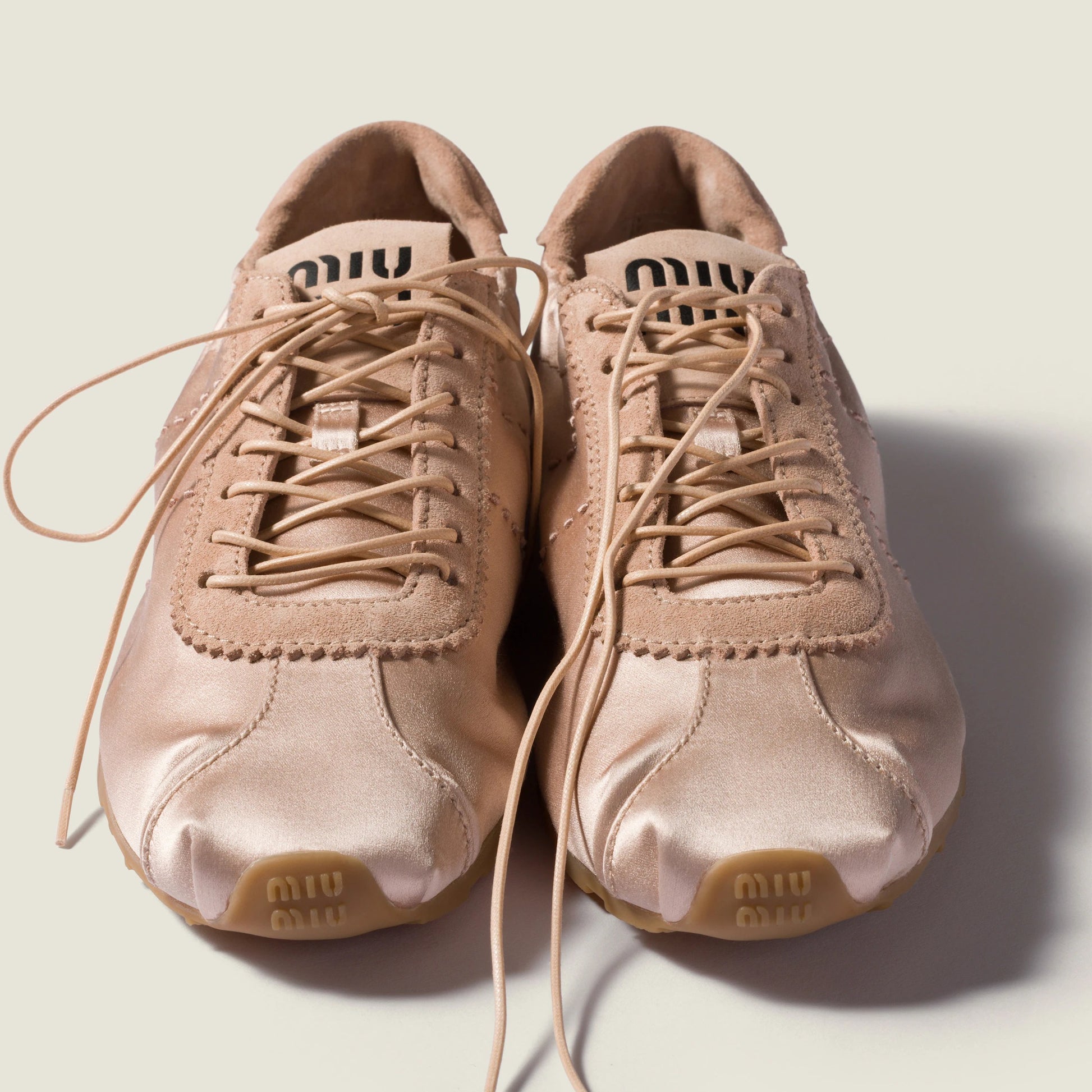 Plume satin sneakers