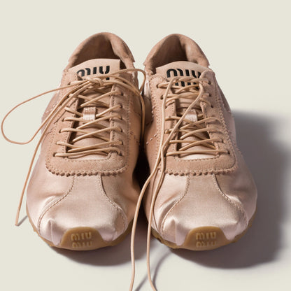Plume satin sneakers