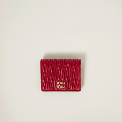 Small matelassé nappa leather wallet