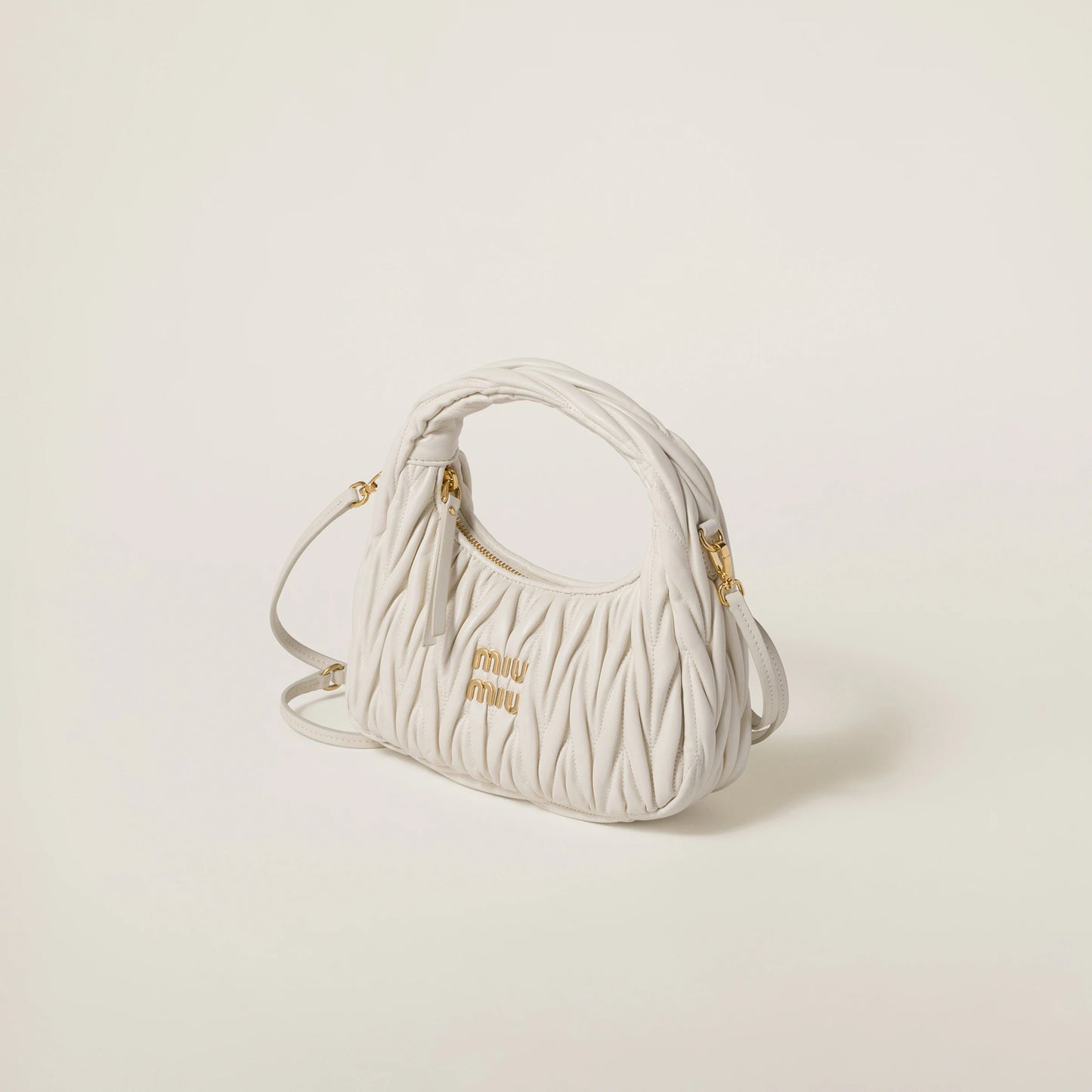 Wander matelassé nappa leather hobo bag