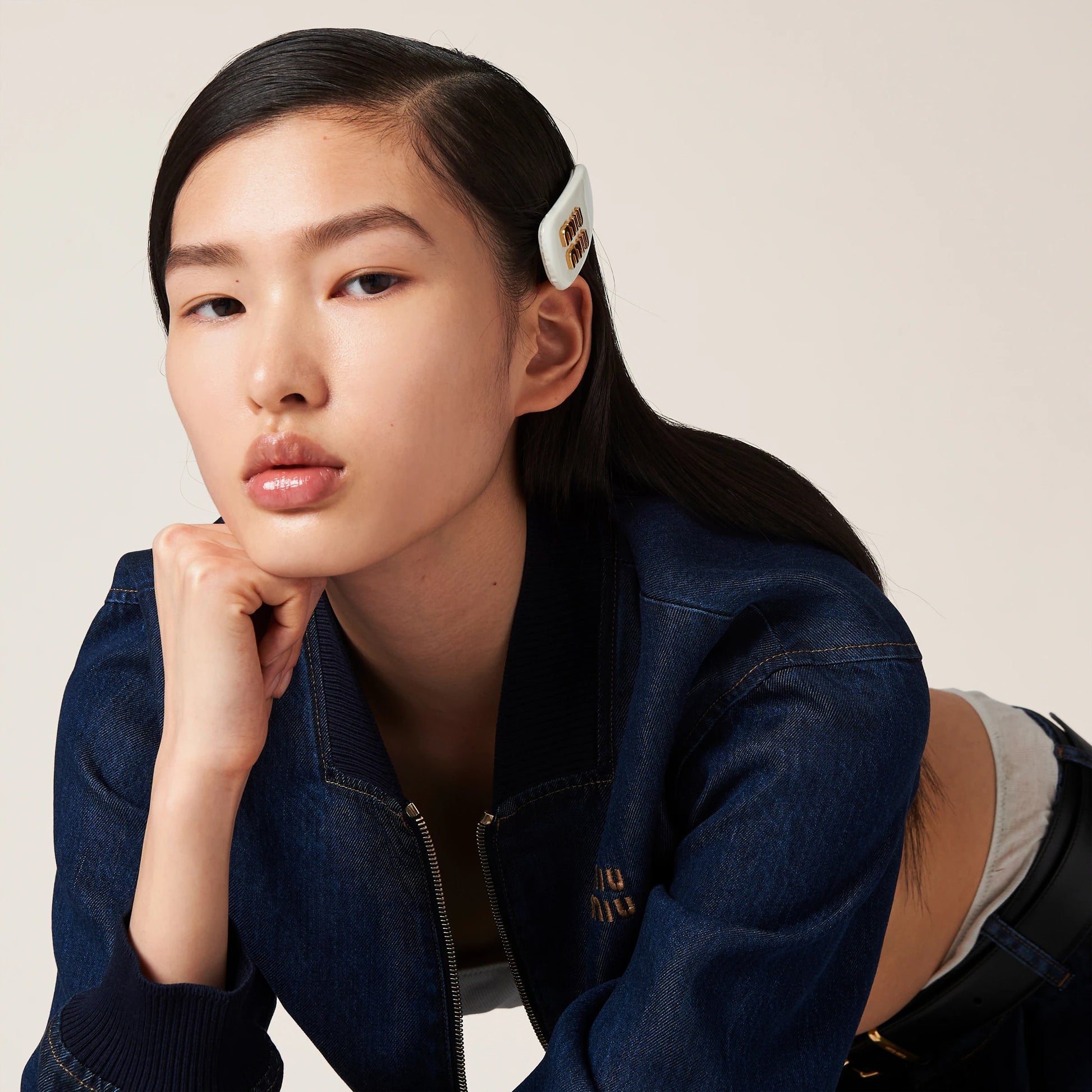 Patent leather hair clip