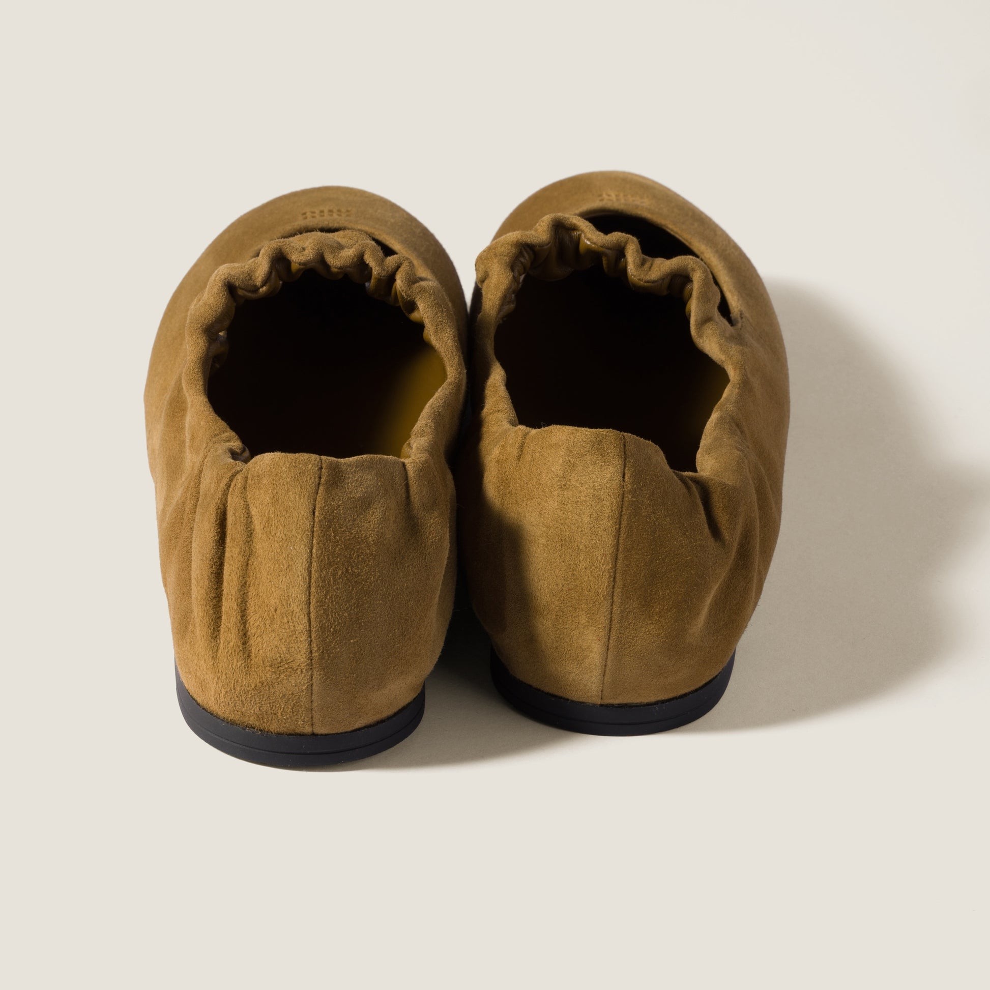 Ruches suede ballerinas