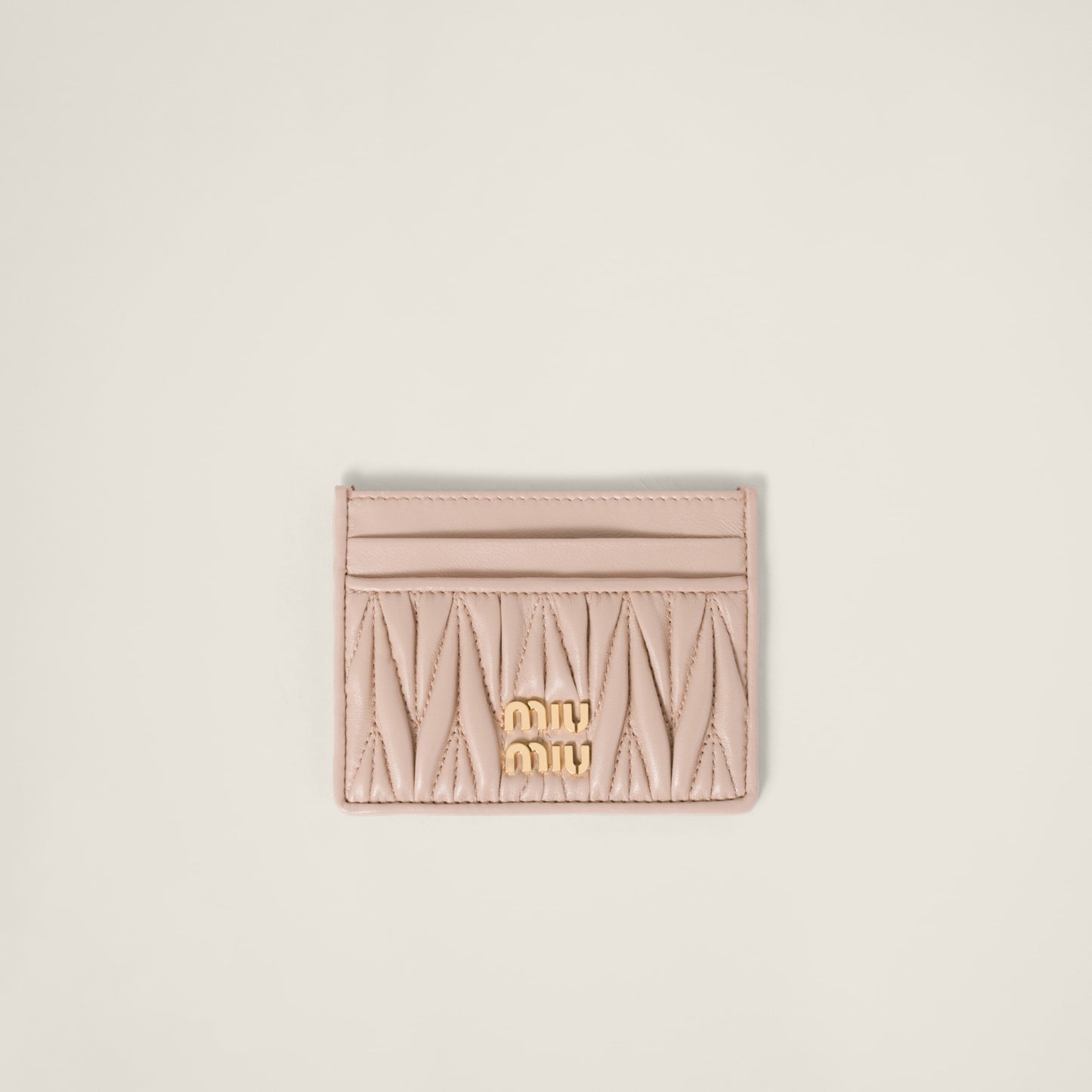 Matelassé nappa leather card holder
