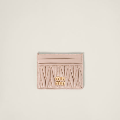 Matelassé nappa leather card holder