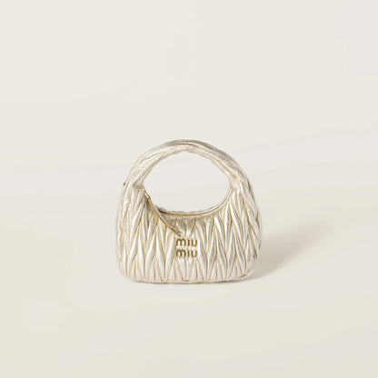 Wander matelassé nappa leather hobo bag