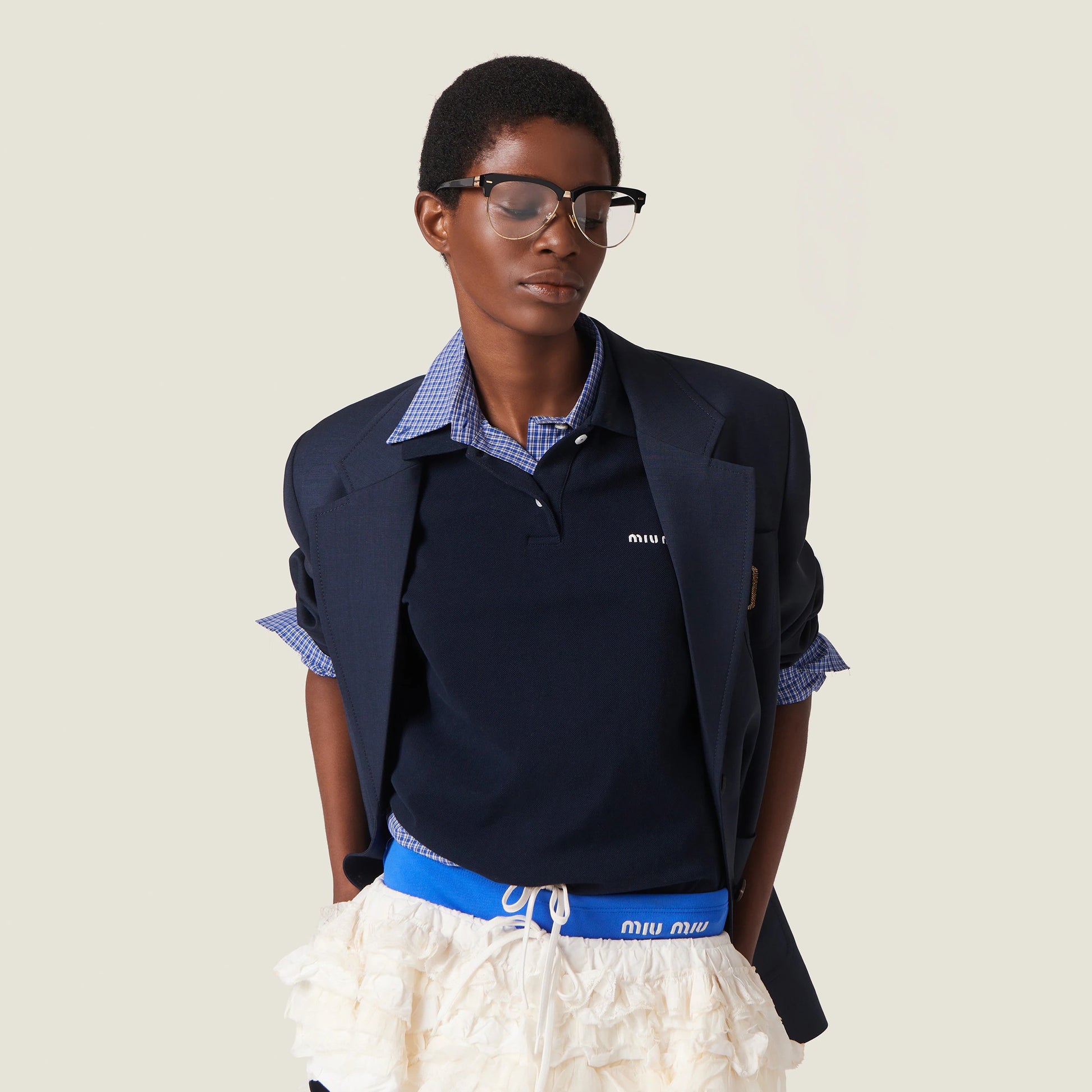 Slubbed canvas miniskirt