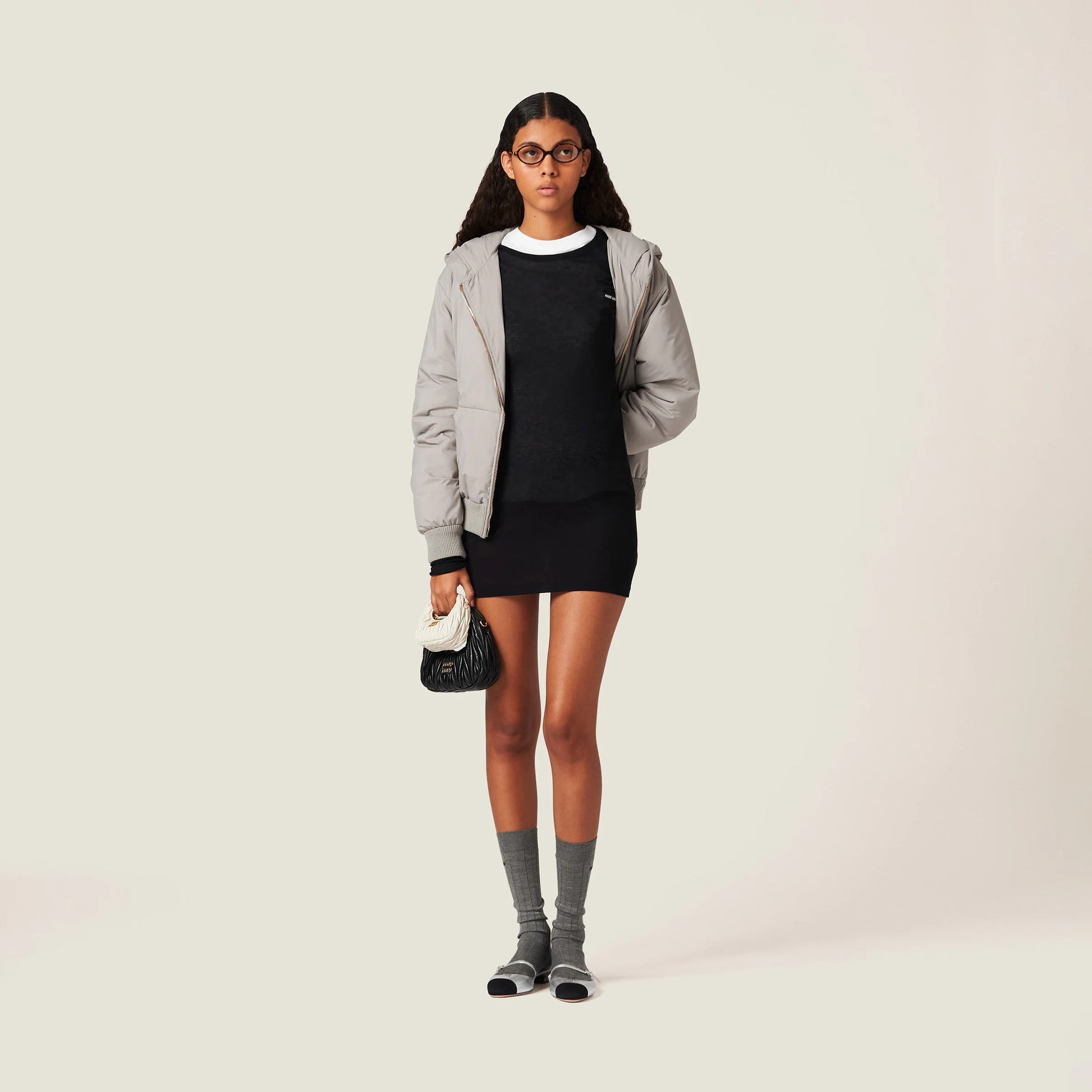 Ribbed knit jersey dress