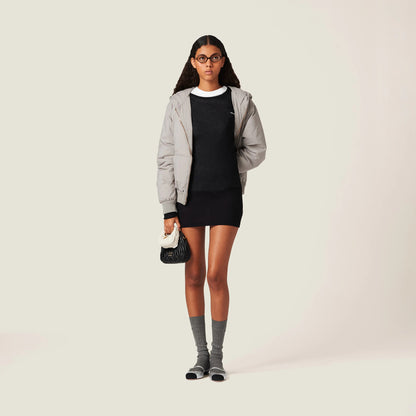 Ribbed knit jersey dress