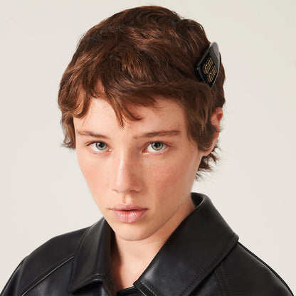 Patent leather hair clip