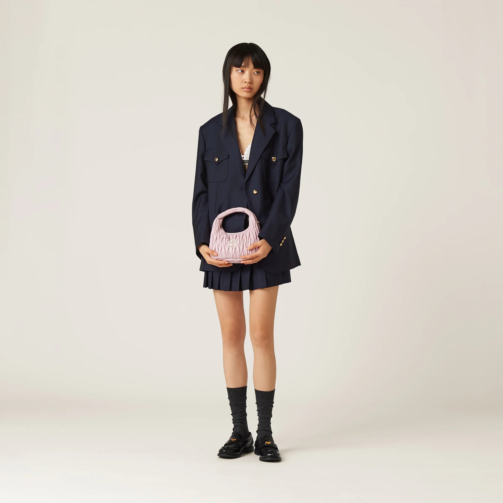 Wander matelassé nappa leather hobo bag