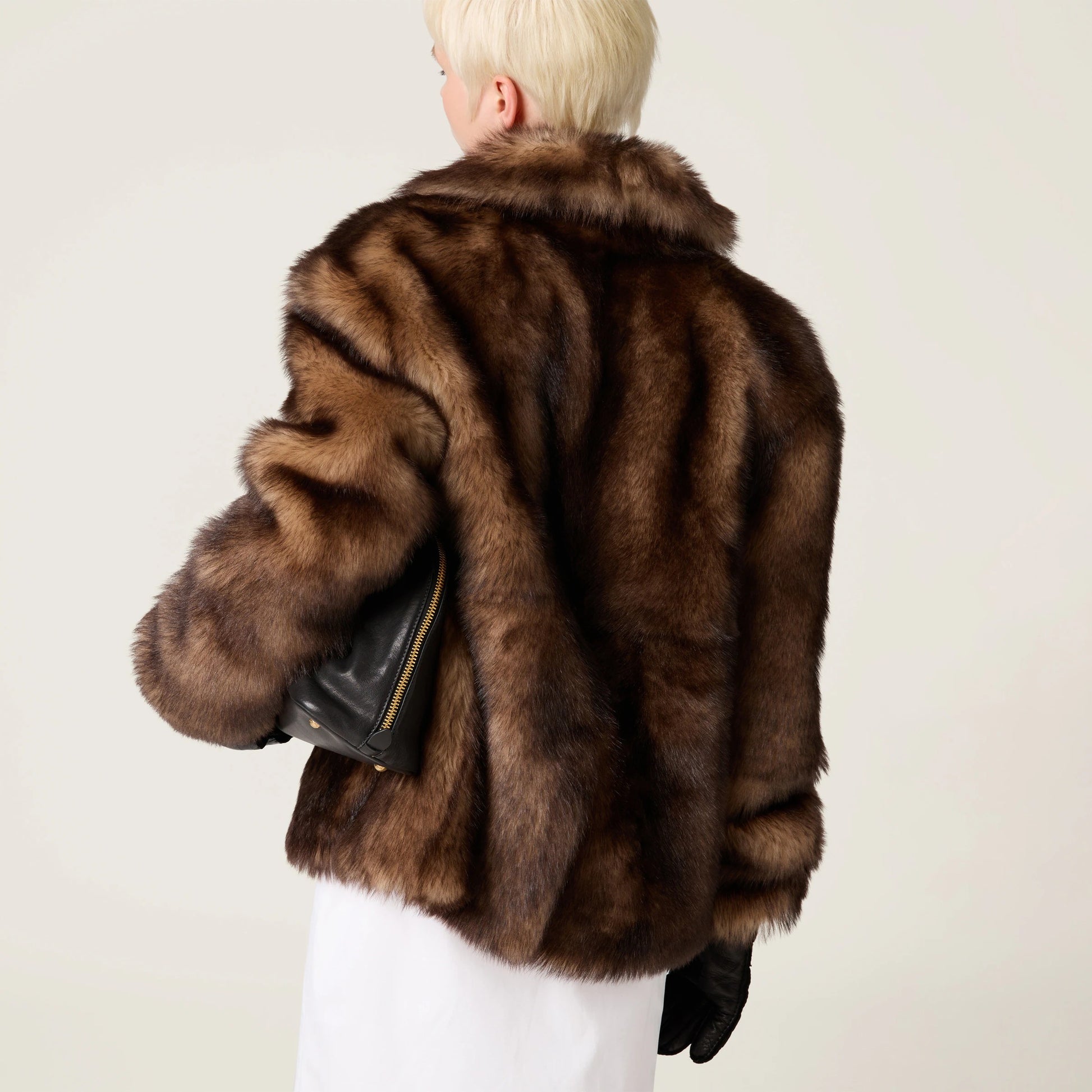 Double-breasted shearling jacket