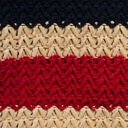 Raffia-effect woven tote bag
