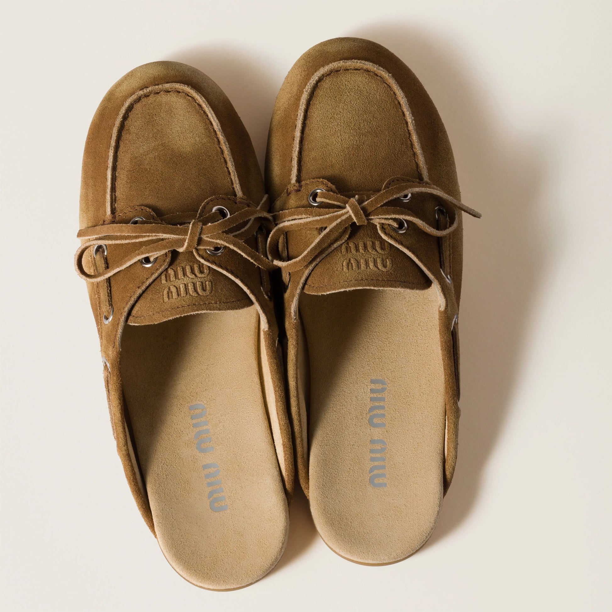 Faded suede Deck mules