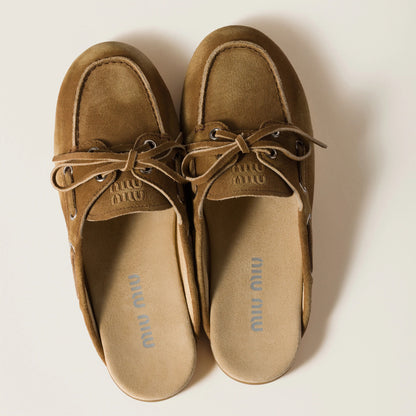 Faded suede Deck mules