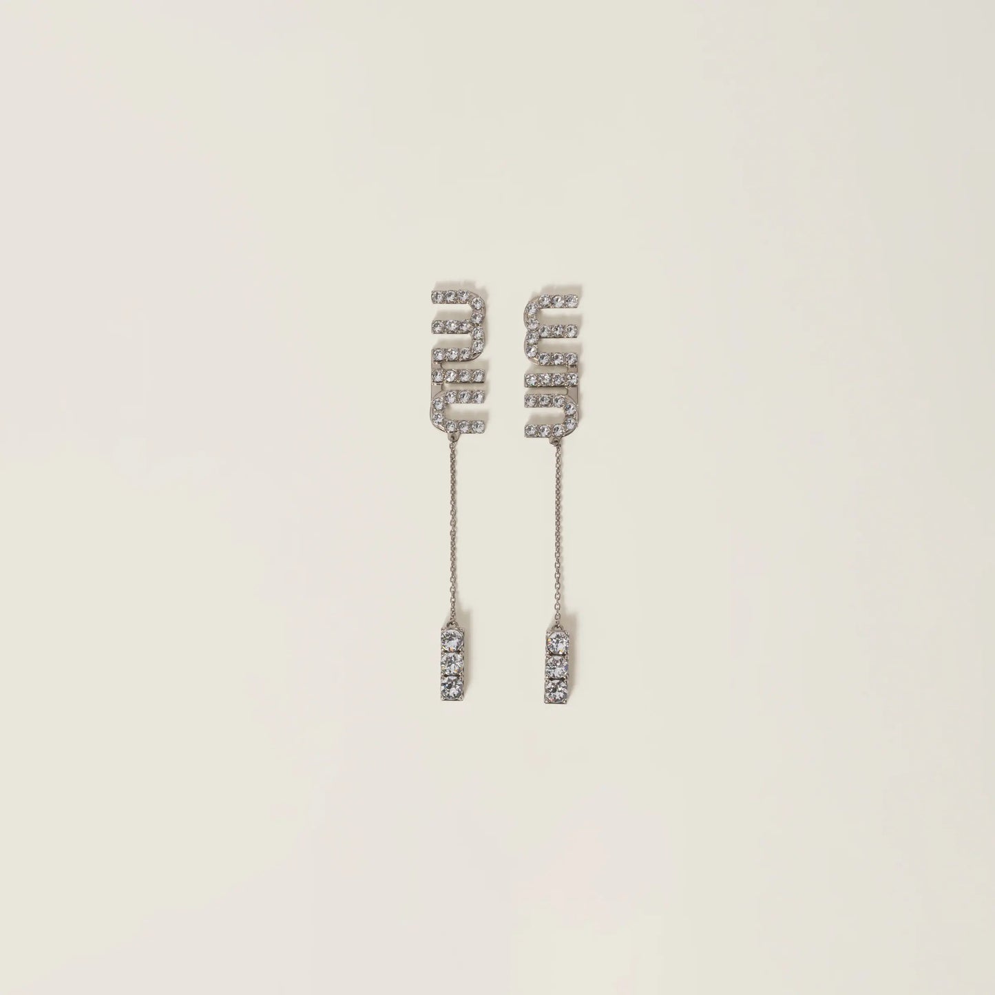 Pendant earrings with crystals