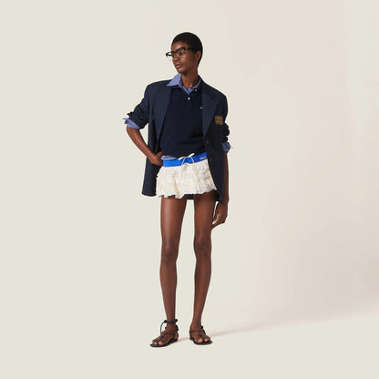 Slubbed canvas miniskirt