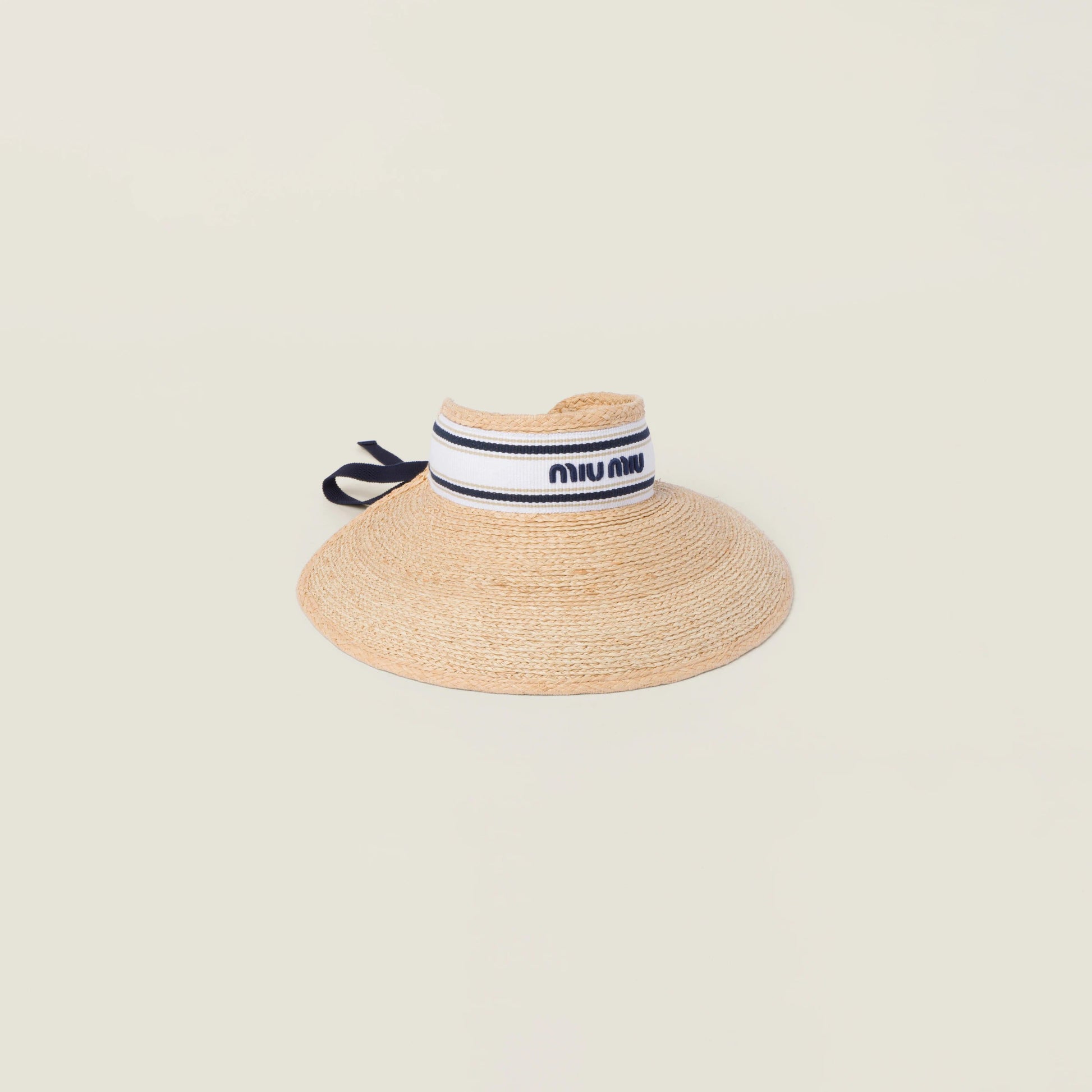 Raffia-effect fabric visor