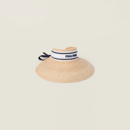 Raffia-effect fabric visor